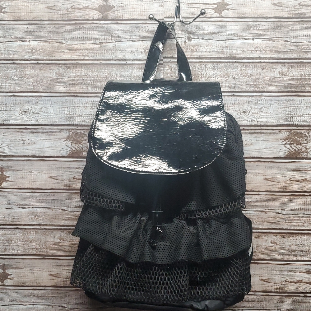 Steve Madden Glossy Black Women's Backpack